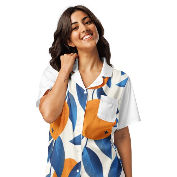 Kurzärmeliges Pyjama-Oberteil für Damen mit Allover-Druck – Bild 4