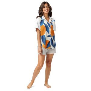 Kurzärmeliges Pyjama-Oberteil für Damen mit Allover-Druck